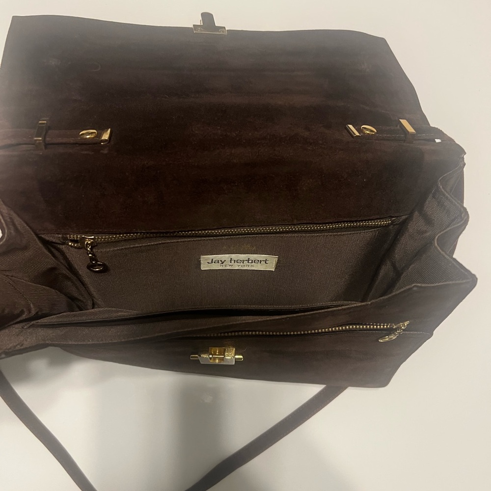 Jay Herbert Brown Suede Handbag